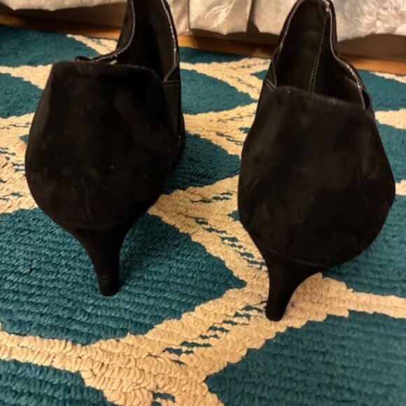 Nine West Women's Cameo3Y Black Faux Suede 3.5" heel Booties Dressy Size 11 - Picture 6 of 14